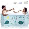 Kiseely 140 cm Vasca da bagno portatile pieghevole con telaio in metallo, grande per famiglie di adulti, efficiente passaggio dal caldo al freddo, 140 cm x 60 cm x 55 cm (Stile Oceano)