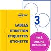 AVERY Zweckform P4870-50 Etichette con nome (150 adesivi per nome, rotondi, Ø 100 mm su A4, autoadesive, stampabili in seta acetata per stampanti laser, rimovibili senza residui), 50 fogli, bianco