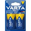 VARTA Batterie pile alcaline TORCIA Varta 4920 D MN1300 LR20 Longlife Power 1,5V (2 pezzi)