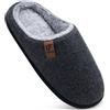 COFACE Pantofole da Uomo Invernali, Calde Feltro Ciabatte Comoda Memory Foam Scarpe da Casa in Lana con Suola Antiscivolo in Gomma Marrone Scuro Taglia 44