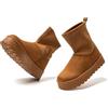 JOMIX Scarponcino Donna Comode Foderata Caldo Antiscivolo Stivali Stile da Neve MD9768-8（Marrone,39）