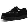 T.U.K. Pointed Creeper Monk Buckle - Scarpe da Uomo e Donna - Colore Camoscio Nero - Taglia EU39