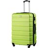 COOLIFE Valigie Valigia Trolley rigido ultraleggero e capiente,Chiusura a combinazione laterale con TSA, 4 ruote per facilitare il trasporto (Mela Verde, 77cm)