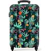 NoBoringSuitcases.com bagaglio a mano, trolley, valigia da 10 kg, rigida, leggera, valigie da viaggio per cabina, aereo, con 4 ruote girevoli, manico estensibile, robusto, 55x40x20 cm, Motivo vegetale