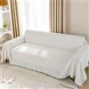 LHGOGO Coperta grande per divano a 3 posti, a nido d'ape, con nappe, reversibile, versatile, per divani, divani letto e poltrona, 180 x 300 cm, bianco