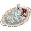 MOAMUN - Vassoio a specchio decorativo, ovale vintage per profumo, trucco, gioielli, cosmetici, vassoio di servizio per spogliatoio, camera da letto, soggiorno, grigio dorato
