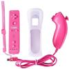 CaaWoo Telecomando con Motion Plus Sensor e Nunchuck Controller Kit per Wii U e Wii. (Rosa)