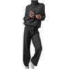 HAOLEI Tuta Donna Complete Tute da Ginnastica Pullover a Collo Alto Maglione Sportivo Pantaloni Set Offerta Felpa con Cappuccio Pantaloni Jogging Pigiama Set Training Abbigliamento Offerte Lampo del Giorno
