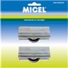 MICEL - 92228 - Cuscinetto per Finestra Scorrevole CO-36, con Alloggiamento Metallico e Ruota, Confezione da 2 pezzi, in Zamak, finitura Zincato, 39 x 11,5 x 16 mm