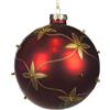 GOODWILL Sfera Di Natale Fiori Rossa E Oro 10 Cm