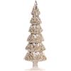 GOODWILL Albero Di Natale Vetro Grande Con Perline Argento