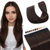 Elailite Extension Capelli Veri Clip Fascia Unica #2 Marrone Scuro, 20cm 100% Remy Human Hair Naturali 40g Hair Extensions Quickclip Ciocca Larga 22cm