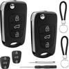 guobinZH 2 Pezzi Guscio Chiave Auto Compatibile con Hyundai i10 i20 i30 ix20 ix35 | Kia Sportage Ceed Soul Rio Picanto Telecomando Custodia Chiave con 3 Tasti Chiave Cover in Gomma Ricambio e Portachiavi Set