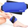 WORLD-BIO Gel per caviglia Ice Pack con cinturino per terapia a freddo caldo - Ottimo per lesioni sportive, dolori articolari, artriti, tendiniti, lividi, dolori al tunnel carpale, distorsioni 9.4 x 4.5