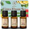 AROMATIKA trust the power of nature Olio Essenziale Set - Set di Oli di Agrumi - Set di Limone & Arancia & Pompelmo - 100% Puro - per Diffusori, Bruciatori & Umidificatori - Massaggio - Spa - Aromatherapie - Bagno - Miglior Regalo