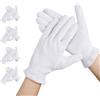 Segbeauty Guanti Cotone Dermatologici, 4 Paia Guanti Bianchi, Lavabili, Guanti Idratanti Mani per la Cura Della Pelle, Ispezione di Monete, Gioielli (M)