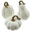 FRANK FLECHTWAREN Zucca bianca, set da 3 pezzi, bella decorazione autunnale, fantasia e moderna