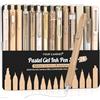 Four Candies Set di 14 Penne a Inchiostro Gel Pastello, Retrattili a Punta Fine 0,5 mm per Appunti, 12 Inchiostro Nero Con 2 Evidenziatori, Scrittura Liscia