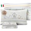 HomeLife Completo Lenzuola Matrimoniali Cotone Fantasia Made in Italy | Set Lenzuola Matrimoniale Cotone: Lenzuolo Matrimoniale Sopra, Lenzuolo Sotto Con Angoli, Due Federe Cuscini | Gufi, Verde