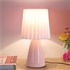 Chao Zan Lampade da tavolo, E27 Vintage semplice Lampada da Comodino ceramica American Country Camera da letto Lampada da Scrivania Lampade tessuto Schermo moderno Studio Soggiorno Lampada da Notte (rosa)