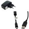 bg-akku24 - Caricatore e cavo di ricarica, cavo dati, cavo USB per Olympus SZ-30MR,SZ-31MR,SP-720UZ,SP-800UZ,SP-810UZ,SP-100EE,SZ-10,SZ-11,SZ-12,SZ-14,SZ-15,SZ-16,SZ-20,XZ-2,CB-USB5/CB-USB6/CB-USB8