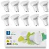 Aigostar Lampadina LED GU10 6W, Luce Bianca Calda 3000K 480 Lumen, Angolo a Fascio 120-160 Gradi, Nessun Sfarfallio, Pacco da 10