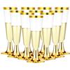 PORUPAEL 10 eleganti flute da champagne in plastica trasparente, 150 ml, riutilizzabili, bicchieri da tostatura riutilizzabili, bicchieri da vino, cocktail, prosecco, per matrimoni, compleanni,