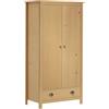 vidaXL Armadio a 2 Ante Hill Range 89x50x170 cm Legno Massello di Pino