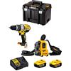 DeWALT Kit DWK225 (Trapano a Percussione DCD996 + Aspirapolvere DWH161 + 2 Batterie 5,0 Ah + Caricabatterie + TSTAK VI)
