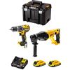 DeWALT Kit DWK209 (Trapano a Percussione DCD796 + Tassellatore DCH133 + 2 Batterie 2,0 Ah + Caricabatterie + TSTAK VI)