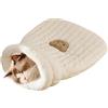 Generic B-White - Cuccia per gatti, sacco a pelo invernale in peluche, semi chiuso, morbido e confortevole, grande