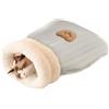 Generic Sacco a Pelo Invernale per Gatti e Animali Domestici - Semi Chiuso, Morbido e Confortevole - Cuccia Accogliente e Graziosa in Peluche
