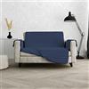Italian Bed Linen Copridivano COZY antiscivolo e waterproof, 2 posti, blu scuro