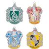 Hallmark Stemmi di Hogwarts, confezione da 4 ornamenti ricordo, decorazione per albero di Harry Potter, in metallo, ornamento da appendere per Natale, regali di Natale