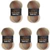 Wollbiene 5 gomitoli di lana Batik Fine da 100 g, 500 g, con gradiente, multicolore (5020 marrone beige)