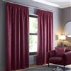Fusion - Tende color vino rosso 117 x 137 cm (larghezza x lunghezza) - 100% cotone - 2 pannelli - Tende plissettate a matita in rosso vino - Tende insonorizzate e termiche per camera da letto - Tende