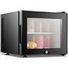 Generic Mini frigorifero con porta in vetro, 20 l, in acciaio inox, con serratura, per camere d'albergo e dormitorio, a basso rumore, a risparmio energetico, per birra, vino, soda