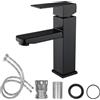 Minnhua Rubinetto Bidet Bagno Nero Opaco Rubinetto per Bagno Cucina con Tubo di Collegamento Rubinetto Acciaio Inox Rubinetto Bidet Nero Acqua Calda e Fredda a Disposizione