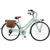 Via Veneto by Canellini Bicicletta Bici Citybike CTB Donna Vintage Retro Via Veneto Acciaio Verde Chiaro Taglia 46