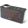 TechniSat DIGICLOCK 3 - Radiosveglia a proiezione FM (proiettore orientabile di 181 gradi, due orari di sveglia, funzione snooze, display LCD regolabile, opzione di alimentazione a batteria) nero