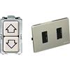 BTicino S5055/1F Serie Magic Pulsante Doppio Con Frecce, 10A, 250 V, Avorio & S503/12Xs Magic Kit, Supporto E Placca, 2 Moduli, Alluminio Oxidal