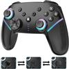 Cehensy Controller per Switch/Lite/OLED/PC,Controller Switch con LED RGB a 9 Colori, Batteria da 950 mAh, 6-Axis Gyro,Doppia Vibrazione,Turbo,Wireless Switch Pro Controller per Joystick Gamepad,Nero