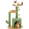 PETEPELA Tiragraffi da 78 cm, moderno cactus, per gatti di piccole dimensioni, dimensioni medie, con grotta di peluche, sfera in sisal