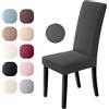 Eozakavod Coprisedie con Schienale 2 Pezzi Bi-Elastico Moderno Coprisedia Elasticizzato spandex Coprisedia Copertura della Sedia Lavabile Estraibile Coprisedia Sala da Pranzo(Jacquard-Grigio Scuro, Set di 2)