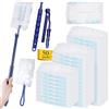 GIBOHOM 52 Pezzi Ricariche Compatibile con Swiffer Duster, Piumini Cattura Polvere Compatibile con Swiffer Piumini con 1 Manico, 1 Manici Telescopici, Spolverini Usa e Getta Cattura e Intrappola Polvere