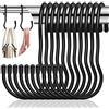 cersaty 12 Pezzi Ganci a S, 90° Inox Appesi Ganci per Cucina, Armadio, Garage, Pentole e Padelle, Tazze da Caffè, Vestiti, Piante 10.5 cm Cucina Gancetti