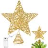 KATELUO Stella di Natale 25 cm luminosa con 10 LED - Cimero di albero Topper - Decorazione per interni esterni, feste, casa, festival, carnevale