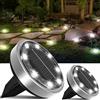 Nipify Luci Solari da Giardino, 2 Pezzi Lampade da Terra 8 LEDs Sepolta Faretti Impermeabile per Esterno, Prato, Scala, Vialetto (Bianco Freddo)