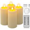 PChero Candele ricaricabili con telecomando, confezione da 4 candele elettriche senza fiamma senza fiamma impermeabili per Halloween Natale casa giardino patio campeggio decorazioni