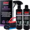 QM Cleaner Kit detergente Professionale per tappezzeria per Pulire i sedili dell'auto | per tappeti, tappezzerie, Moquette... | Kit 1Litro + Microfibre + Spazzola Premium